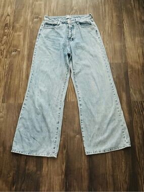 Forever 21 Light Wash Wide Leg Baggy High Waist Jeans 90s Style Sz 30
